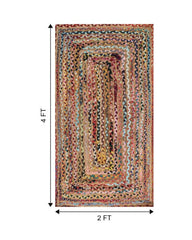 Braided Brown Chindi and Jute Dhurrie - 7