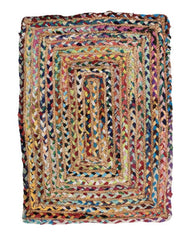 Braided Brown Chindi and Jute Dhurrie - 2