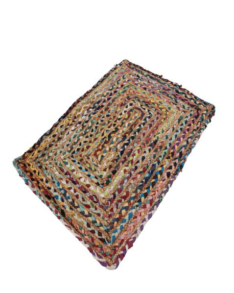 Braided Brown Chindi and Jute Dhurrie - 3