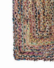 Braided Brown Chindi and Jute Dhurrie - 4