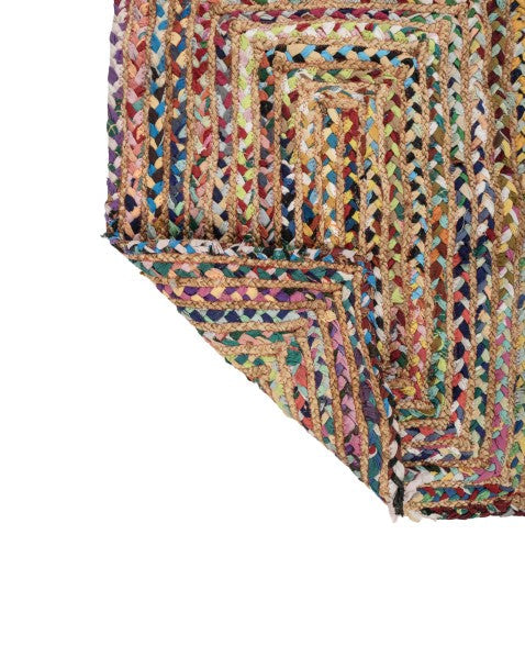 Braided Brown Chindi and Jute Dhurrie - 5