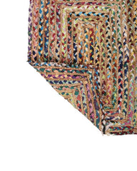 Braided Brown Chindi and Jute Dhurrie - 5