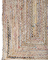 Braided Natural White Chindi Jute Dhurrie