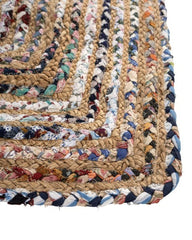 Braided Brown Chindi and Jute Dhurrie - 4