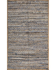 Braided Brown Chindi and Jute Dhurrie - 2