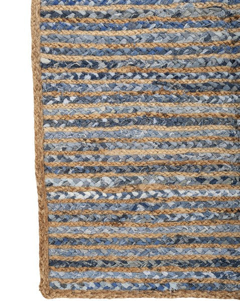 Braided Brown Chindi and Jute Dhurrie - 4