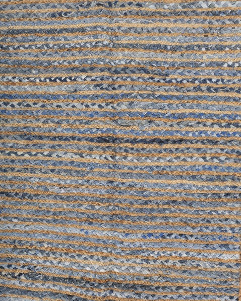 Braided Brown Chindi and Jute Dhurrie - 6