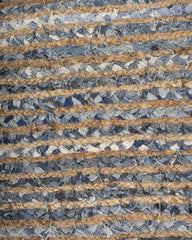 Striped Brown Chindi and Jute Dhurrie - 5
