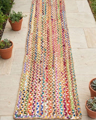 Braided Brown Chindi and Jute Dhurrie - 1
