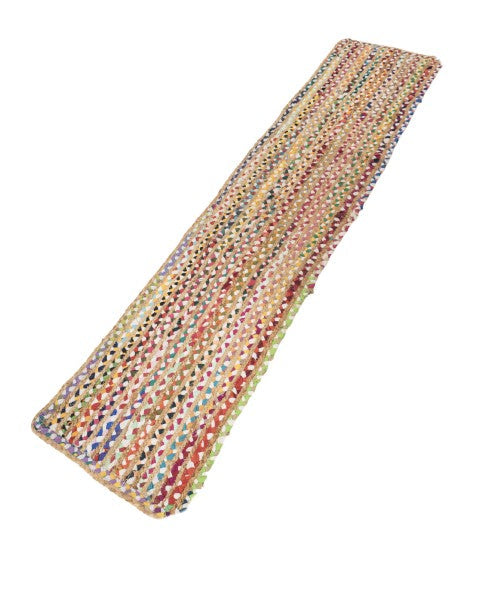 Braided Brown Chindi and Jute Dhurrie - 3