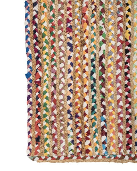 Braided Brown Chindi and Jute Dhurrie - 4