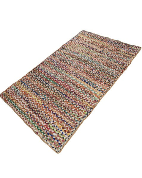 Braided Brown Chindi and Jute Dhurrie - 3