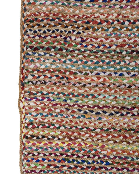 Braided Brown Chindi and Jute Dhurrie - 4