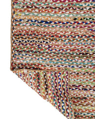 Braided Brown Chindi and Jute Dhurrie - 5