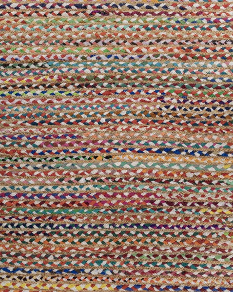 Braided Brown Chindi and Jute Dhurrie - 6