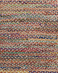 Braided Brown Chindi and Jute Dhurrie - 6