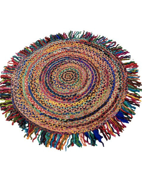Bohemian Brown Chindi and Jute Dhurrie - 3
