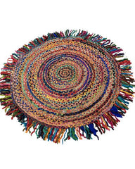 Bohemian Brown Chindi and Jute Dhurrie - 3