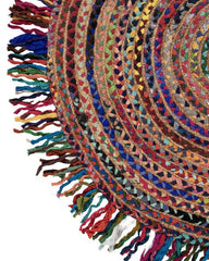 Bohemian Brown Chindi and Jute Dhurrie - 4