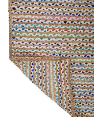 Striped Brown Chindi and Jute Dhurrie - 5