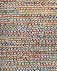 Striped Brown Chindi and Jute Dhurrie - 6