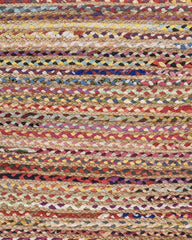 Striped Brown Chindi and Jute Dhurrie - 6