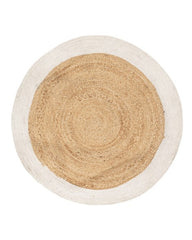 Bordered Brown Jute and Cotton Dhurrie - 2