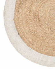 Bordered Brown Jute and Cotton Dhurrie - 4