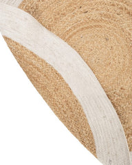 Bordered Brown Jute and Cotton Dhurrie - 5