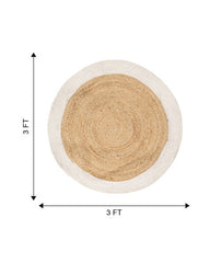 Bordered Brown Jute and Cotton Dhurrie - 7