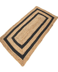 Geometric Brown Jute and Cotton Dhurrie - 3