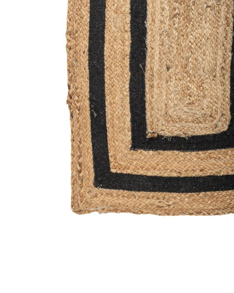 Geometric Brown Jute and Cotton Dhurrie - 4