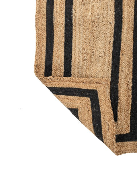 Geometric Brown Jute and Cotton Dhurrie - 5