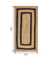 Geometric Brown Jute and Cotton Dhurrie - 7