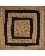 Geometric Brown Jute and Cotton Dhurrie - 2