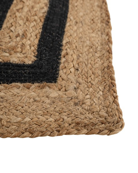 Geometric Brown Jute and Cotton Dhurrie - 4