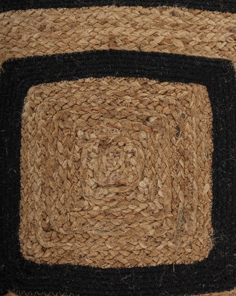 Geometric Brown Jute and Cotton Dhurrie - 5
