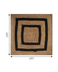 Geometric Brown Jute and Cotton Dhurrie - 6