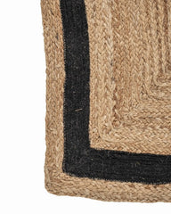 Bordered Brown Jute and Cotton Dhurrie - 4