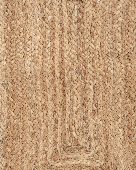 Bordered Brown Jute and Cotton Dhurrie - 6