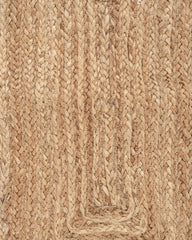 Bordered Brown Jute and Cotton Dhurrie - 6