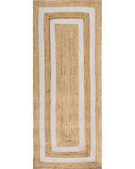 Geometric Brown Jute and Cotton Dhurrie - 2