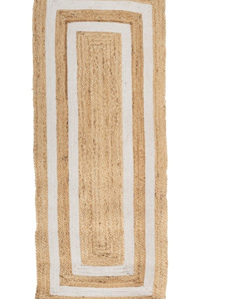 Geometric Brown Jute and Cotton Dhurrie - 3