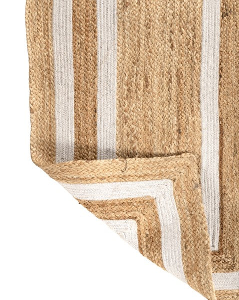 Geometric Brown Jute and Cotton Dhurrie - 5