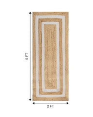 Geometric Brown Jute and Cotton Dhurrie - 7