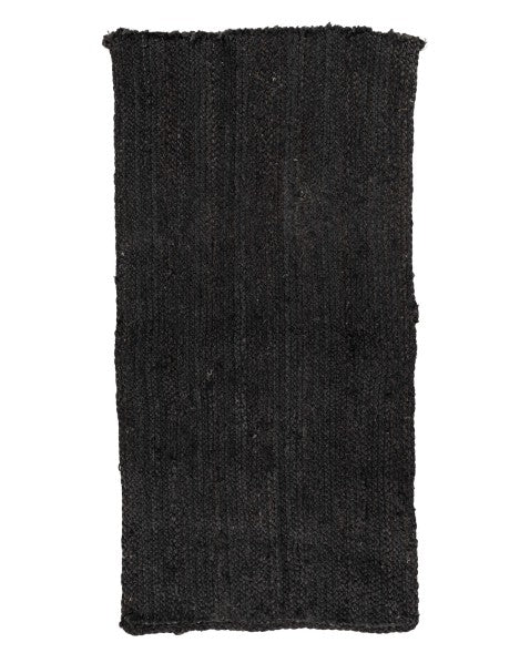 Solid Black Jute Dhurrie - 2