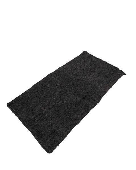 Solid Black Jute Dhurrie - 3