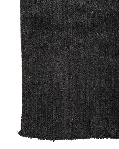 Solid Black Jute Dhurrie - 4