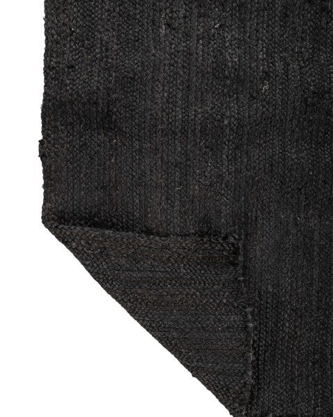 Solid Black Jute Dhurrie - 5