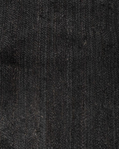 Solid Black Jute Dhurrie - 6
